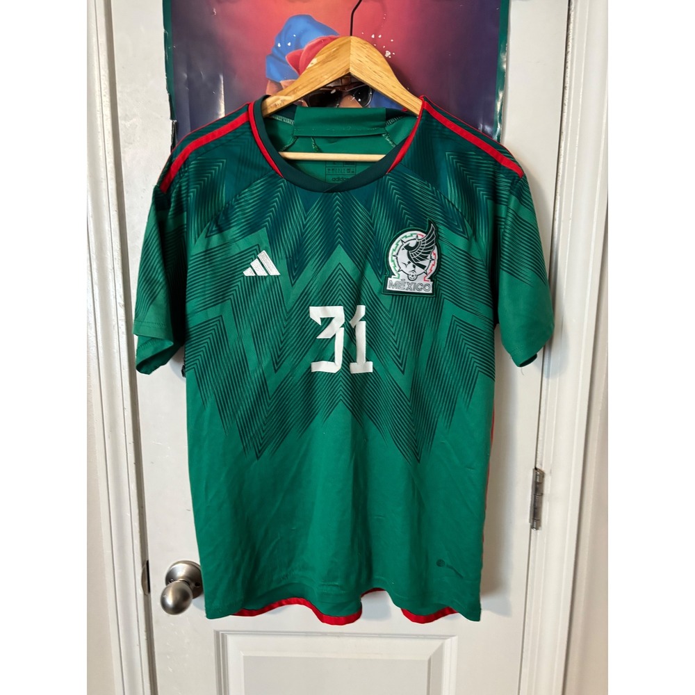 Adidas Mexico National Team Soccer Jersey Green Slim Fit Mens Large #31 El Tri